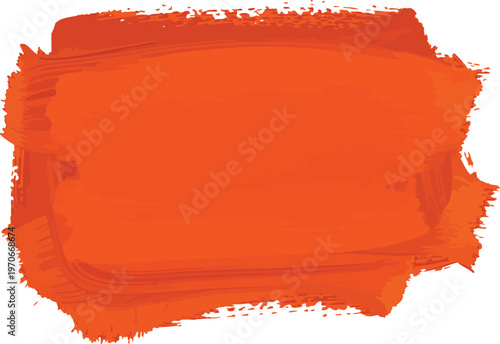 Orange watercolor brush stroke texture vector background, vibrant paint smear isolated on transparent background, artistic design element for graphic projects.