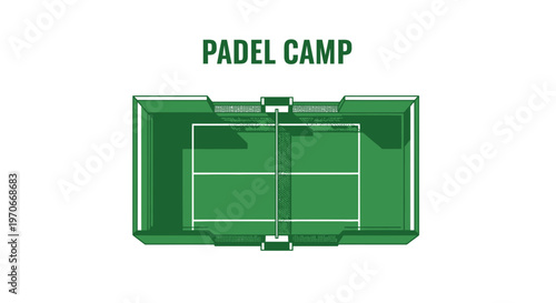 Modern Padel Court Illustration Minimalist Design Sport Facility