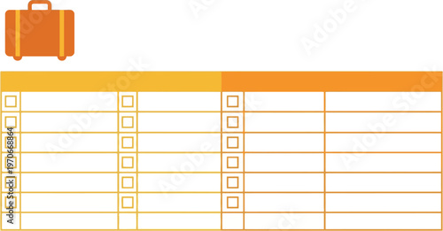 Versatile productivity challenge tracker template with an engaging travel icon, designed for efficient daily task management, personal goal setting, and progress monitoring