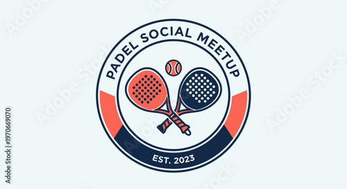 Modern Padel Social Meetup Circular Logo Design