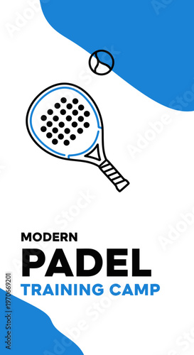 Modern Padel Training Camp Dynamic Sports Promotion Graphic Minimalist Style