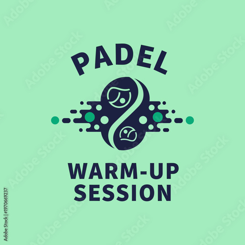 Modern Padel Warm-Up Session Emblem Design Suitable For Sport Clubs and Athletic Branding