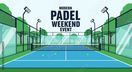 Modern Padel Weekend Event Court Outdoor Activity