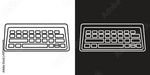 dual white and neon blue keyboard icons vector illustration flat design
