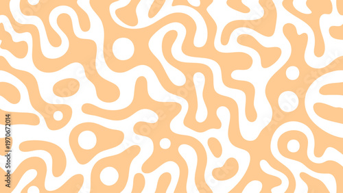 Abstract organic shapes in peach and white create a flowing pattern