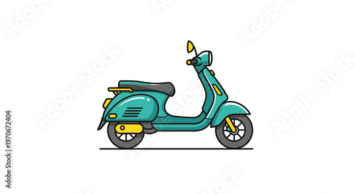 Teal colored scooter vehicle transportation.