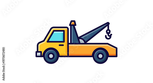 Yellow Tow Truck Vehicle Transportation.