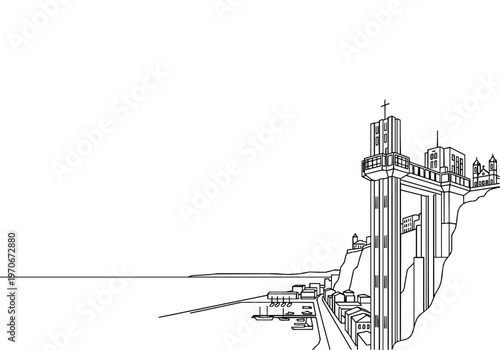Salvador Lacerda Elevator Coastal Architecture Monoline Skyline