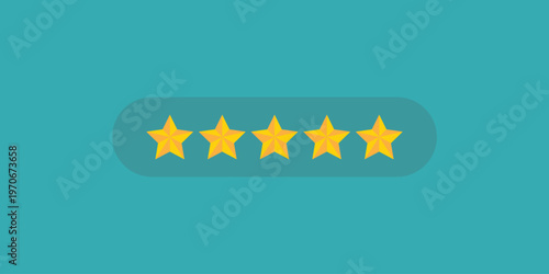 Five golden stars glow within a soft gray oval. Bright yellow stars suggest high quality or approval. Simple design suits digital interfaces or rating systems. Clean lines evoke trust and positivity