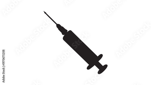 Syringe vector silhouette illustration design on white background. 