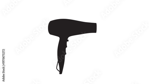 Hair dryer silhouette logo vector illustration isolated on white background. Hair dryer icon. 