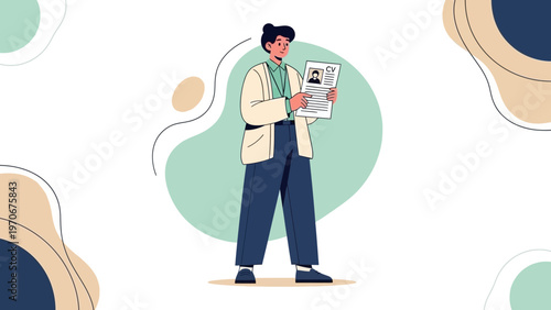 Person holding CV, job application, career, employment, recruitment, hiring, professional