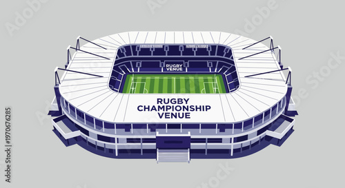 Modern Rugby Stadium Venue For Championship Matches And Sporting Events