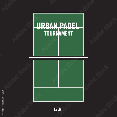 Modern Urban Padle Tournament Event Announcement, Simplified Graphic Design, Vector Illustration
