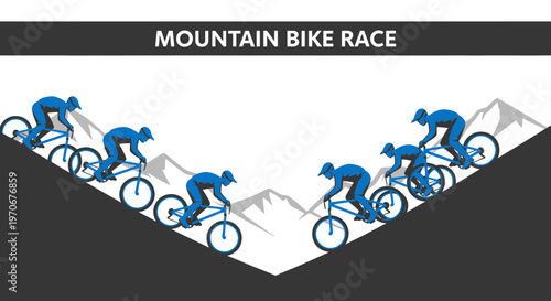 Mountain Bike Race Downhill Adventure Graphic Sport Competition Action