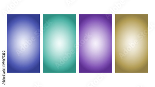 Gradient card abstract background set with soft glow center and modern colorful variations