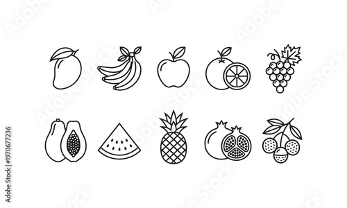 Modern Flat Design Fruit Icons