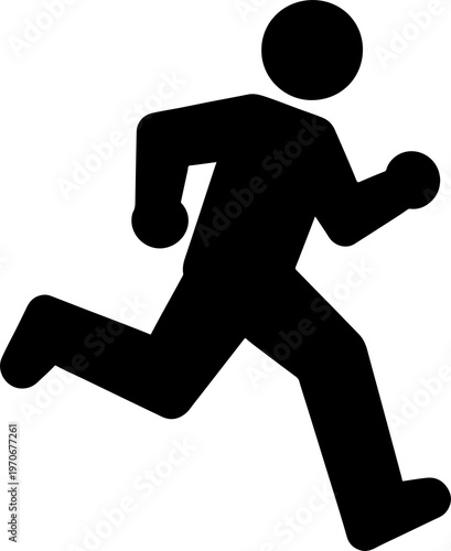Running person icon black outline vector isolated on white background