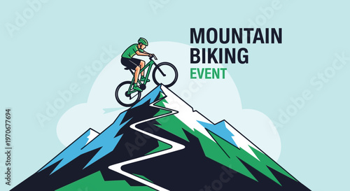 Mountain Biking Event On A Steep Peak