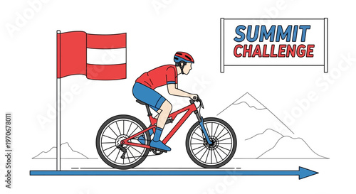 Mountain Biker Tackles Summit Challenge with Austrian Flag
