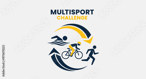 Multisport Challenge: Triathlon Athlete Embracing the Swim, Cycle, And Run Activities