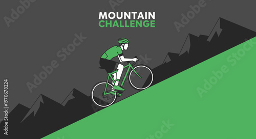 Mountain Cycling Challenge Graphic Adventure Sports Illustration