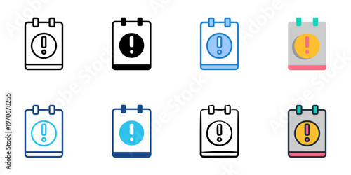 Supervisor notes icons set multiple style collection. Editable stroke 
