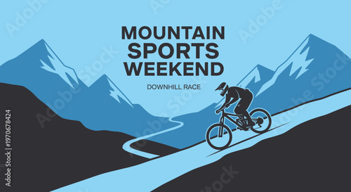 Mountain Biking Downhill Race Weekend Illustration For Extreme Adventure Enthusiasts
