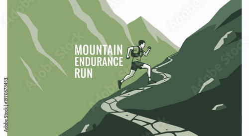 Mountain Endurance Runner Ascending Steep Terrain for High Altitude Performance and Athleticism