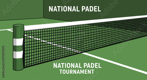 National Padel Tournament Court Illustration Ready For Championship Competition