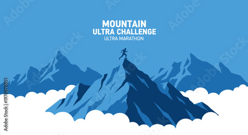 Mountain Ultra Challenge Summit Runner Sky Peak Adventure Marathon