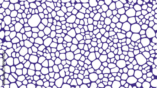 Abstract pattern of irregular interconnected blue shapes on white