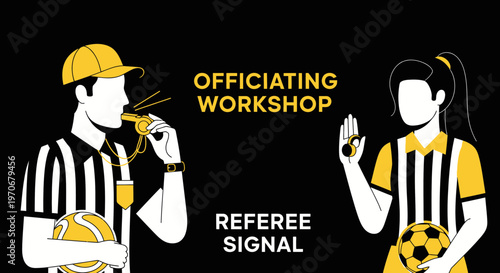 Official Referee Whistle And Signals Sports Training Event