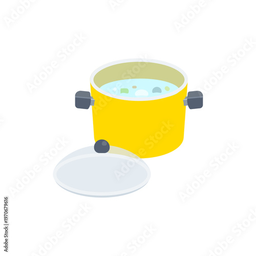 Cooking Pot with Lid Kitchen Utensil Illustration