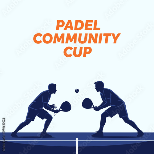Padel Community Cup Sports Event Silhouette Design