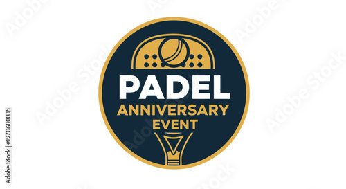 Padel Anniversary Event Celebratory Logo Design For Sporting Occasions