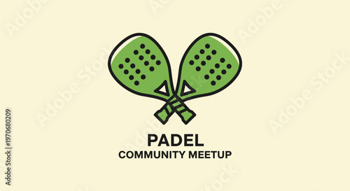 Padel Community Meetup Graphic Illustration Sport Concept