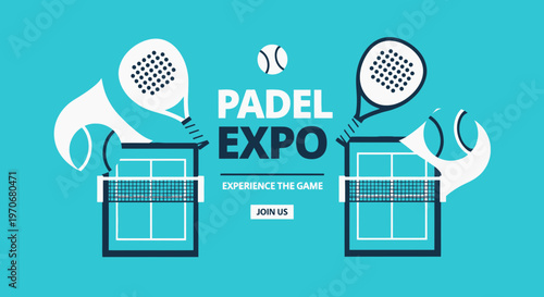 Padel Expo Graphic Design For Sporting Event Advertising