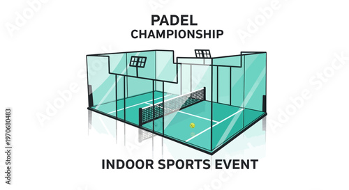 Padel Championship Indoor Sports Event Illustration