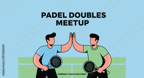 Padel Doubles Meetup Event: Friendly High Five Celebrates Teamwork and Sport