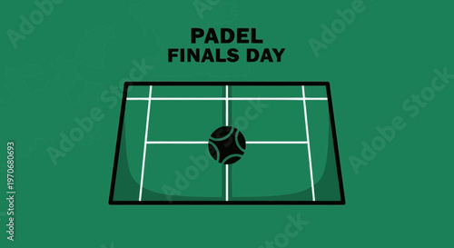 Padel Finals Day Graphic Tennis Court With Ball