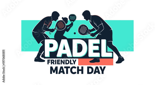 Padel Friendly Match Day Dynamic Silhouettes Engaging Sport Event