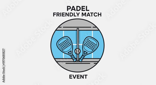 Padel Friendly Match Event Icon Design For Sports Communication