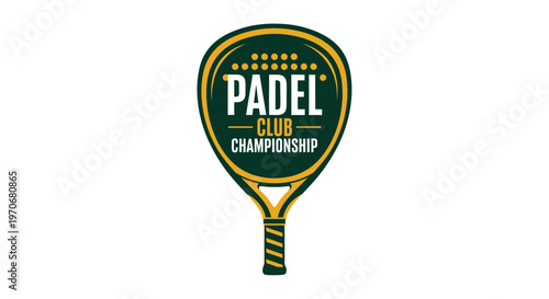 Padel Club Championship Emblem Design With Racket Graphic and Bold Typography
