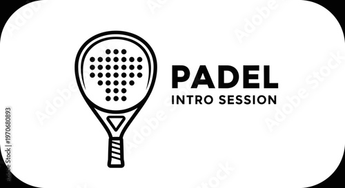 Padel Intro Session Sports Icon And Text Minimalist Design