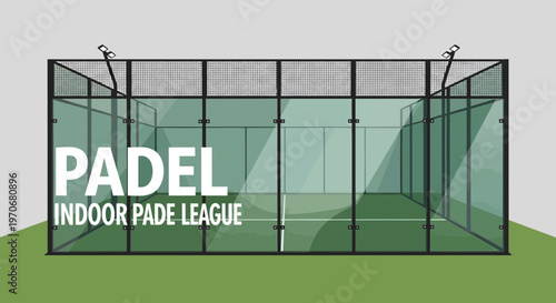 Padel Indoor League Court Modern Sports Facility Graphic