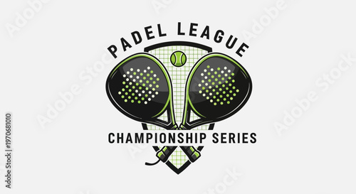 Padel League Championship Series Modern Sports Emblem Design