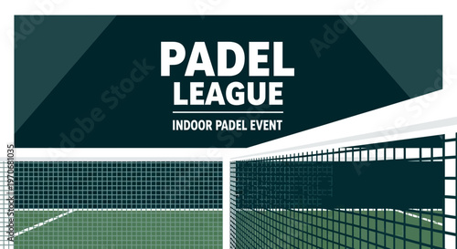 Padel League Indoor Event Graphic Design for Promotional Marketing and Advertising
