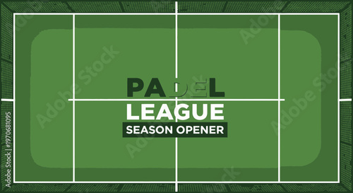 Padel League Season Opener: A Vibrant Vector Illustration of the Court Design