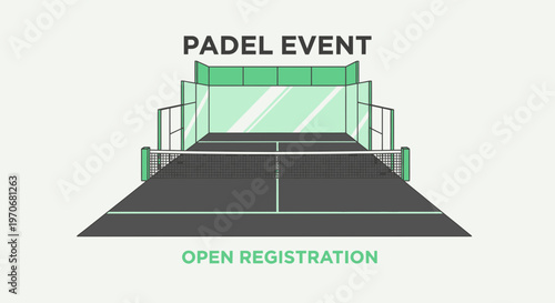 Padel Event Open Registration Court Sports Illustration